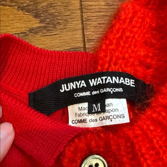 Junya Watanabe Comme des Garcons Red Cardigan Sweater